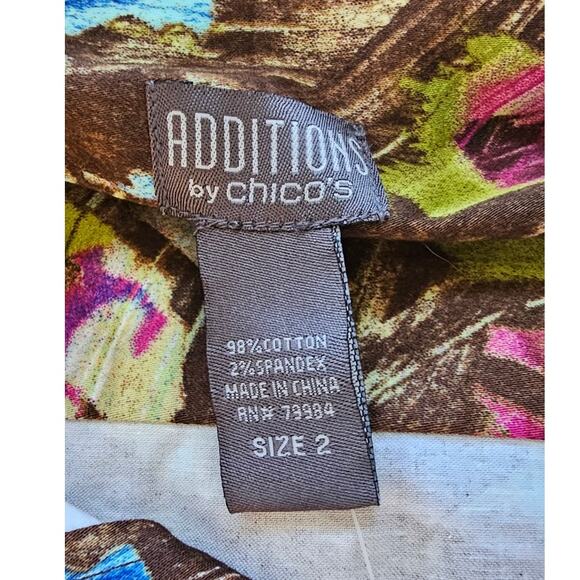 NWOT Additions by Chico's Size 2 Abstract Print Full Zip‎ Jacket Women L Multi - Picture 5 of 6